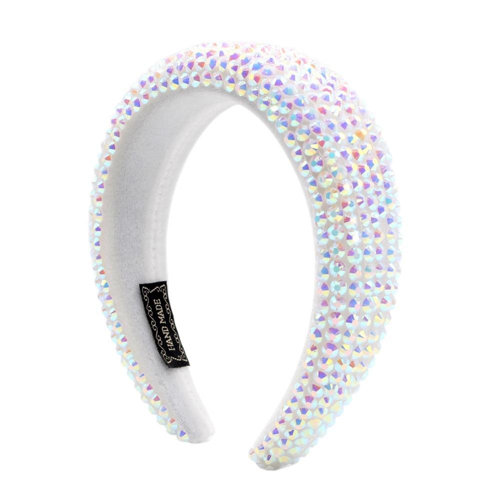 Wide Brim Full Rhinestone Headband Padded Design Hair Accessory Women Head Hoop  Shopping