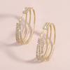 Exaggerated multi-layer circle earrings full rhinestone nightclub wind ear ring retro sexy earrings.