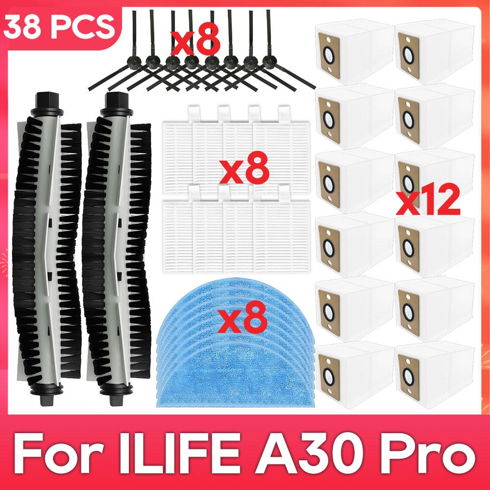Fit For ( iLife A30 Pro ) Main Side Brush Filter Mop Dust Bag Parts Accessories Robot Vacuum Cleaner Kit