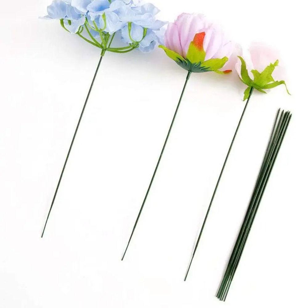 100Pcs DIY Handmade Simulation Plant Stem Green Artificial Flower Stem  Wedding Celebration