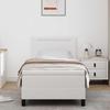 Boxspring Bed with Mattress White 90 x 190 cm Faux Leather