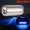 2PCS 27LED Blue/White/Red Stainless Waterproof  Lights Underwater Pontoon For Marine Boat Transom&Blue Light Sailing Lamp 50W