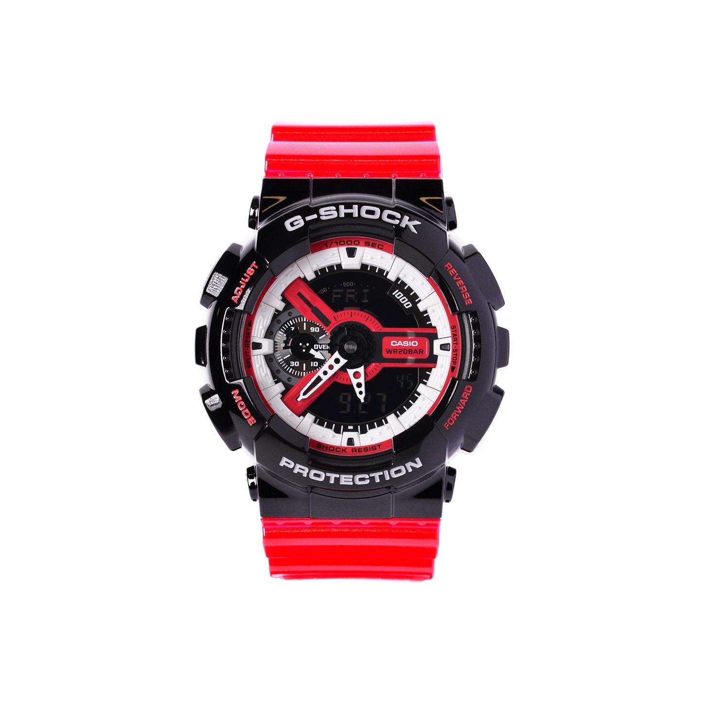 

CASIO Men Liquid Crystal/Analog Dual Display Series Black Watch GA-110RB-1A GA-110RB-1A Spade Red