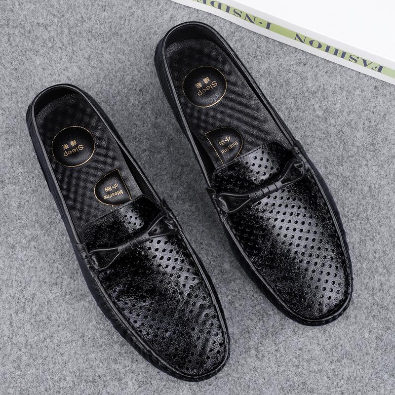 2025 Summer Penny Loafers Men Casual Shoes Breathable Man Moccasins Leather Slip On Flats Lightweight Mens Driving Shoes