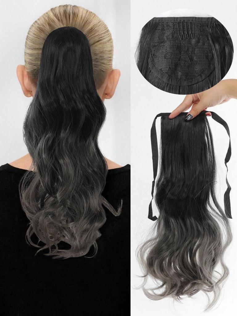 Synthetic Curly Ponytail Hair Multi-color Extensions Bandage Wrapped 18-inch Extension Ponytail For Women Daily Use