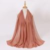 Ethnic Pearl Chiffon Hijab Scarf - Single Color, Long Style for Middle East & Africa