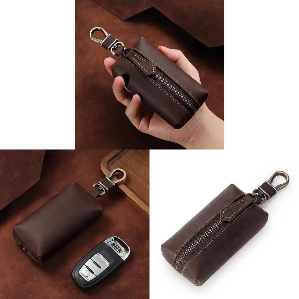 Genuine Leather Key Wallet With Large Capacity For Men And Women Daily Use