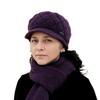Warm Velvet Wool Beret for Middle-Aged & Elderly - Fashionable, Solid Color, Thick Knitted Winter Hat with Short Brim