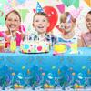 Marine Organism Printed Tablecloth Underwater World Birthday Party Decoration Kid Under the Sea Ocean Party Supplies Table Cloth