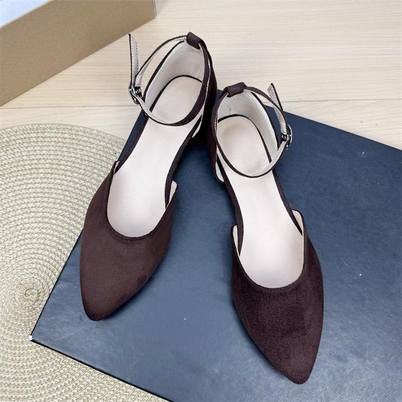 Fashion Flat Shoes for Women's Spring and Autumn Plus Size Pointed Sandals Women's 41-43 French Work Shoes Ladies Loafers Women