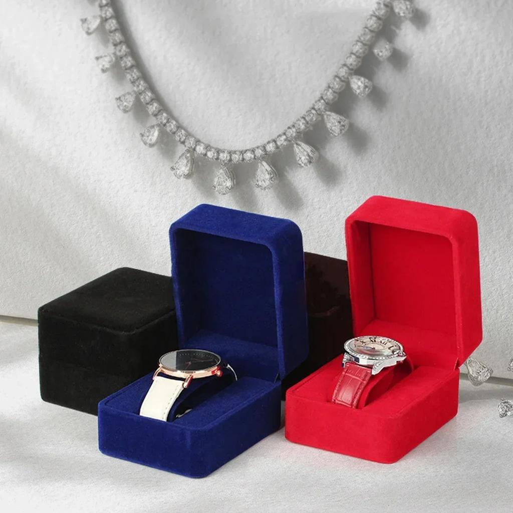 Fashion Flannelette Watch Packaging Boxes Case Display Holder Bracelet Jewelry Storage Organizer For Woman Man Gift Wholesale