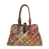 Women'S Bags Handwoven Genuine Leather Women'S Bags Colored Cowhide Handbags Shoulder Messenger Bags