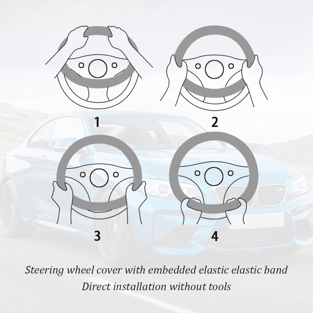 15In Cheetah Print Steering Wheel Cover Breathable,Sweat Absorption Car Steering Wheel Cover for Protection,Universal Steering Wheel Wrap Car