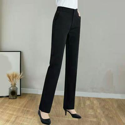 Women's Straight Leg Trousers Stretchy Business Office Suit Pants with Pockets