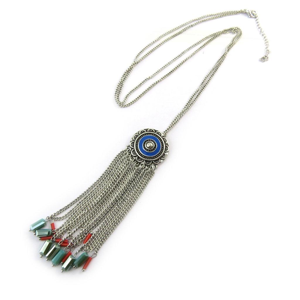 Les Trésors De Lily [N5053] - Collier sautoir 'Navajos' bleu rouge vert