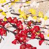 Spring Plum Blossom Bouquet Branch Silk Flower Artificial Flowers for Wedding Home Office Party Hotel Yard Decoration