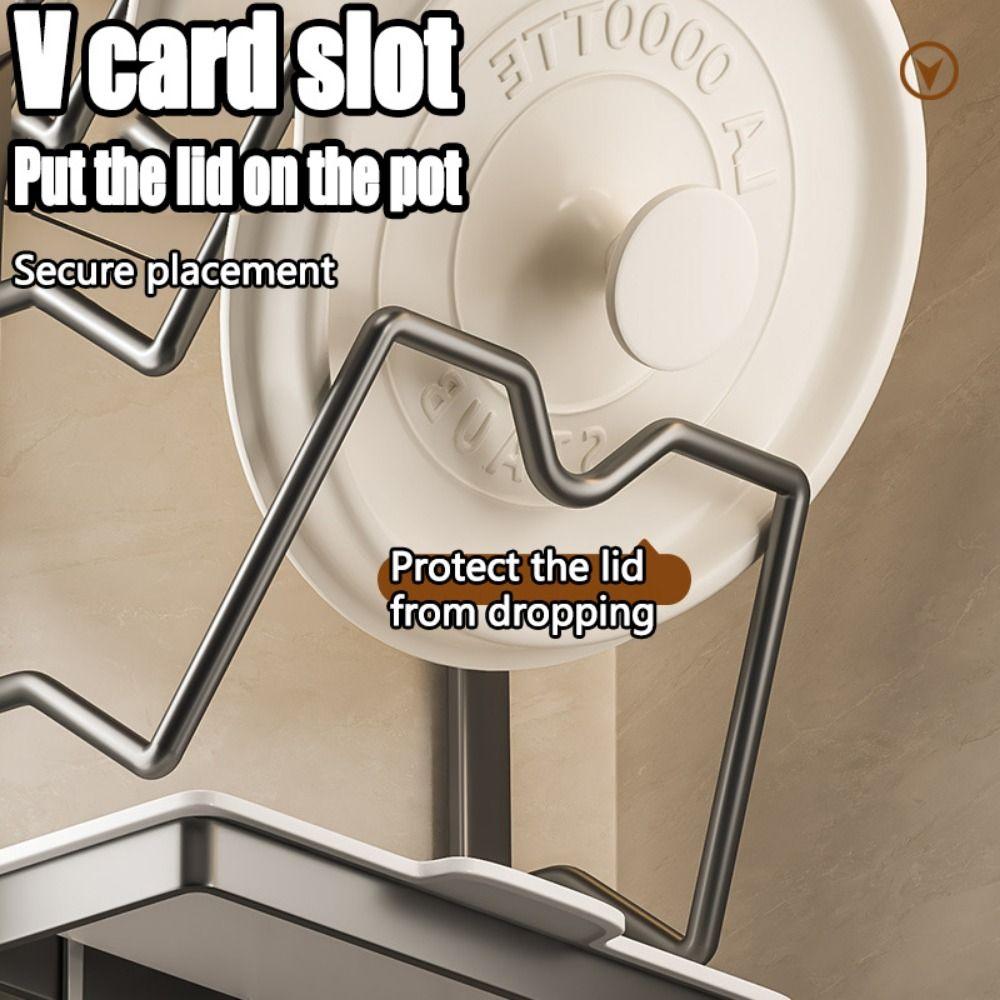 Multi-layer Pot Lid Organizer Rack Sturdy Vegetable Board Holder Pot Cover Storage Shelf  Cabinet