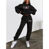 Womens Casual Hoodie Set Long Sleeve Sportswear Street Style Printed Loungewear