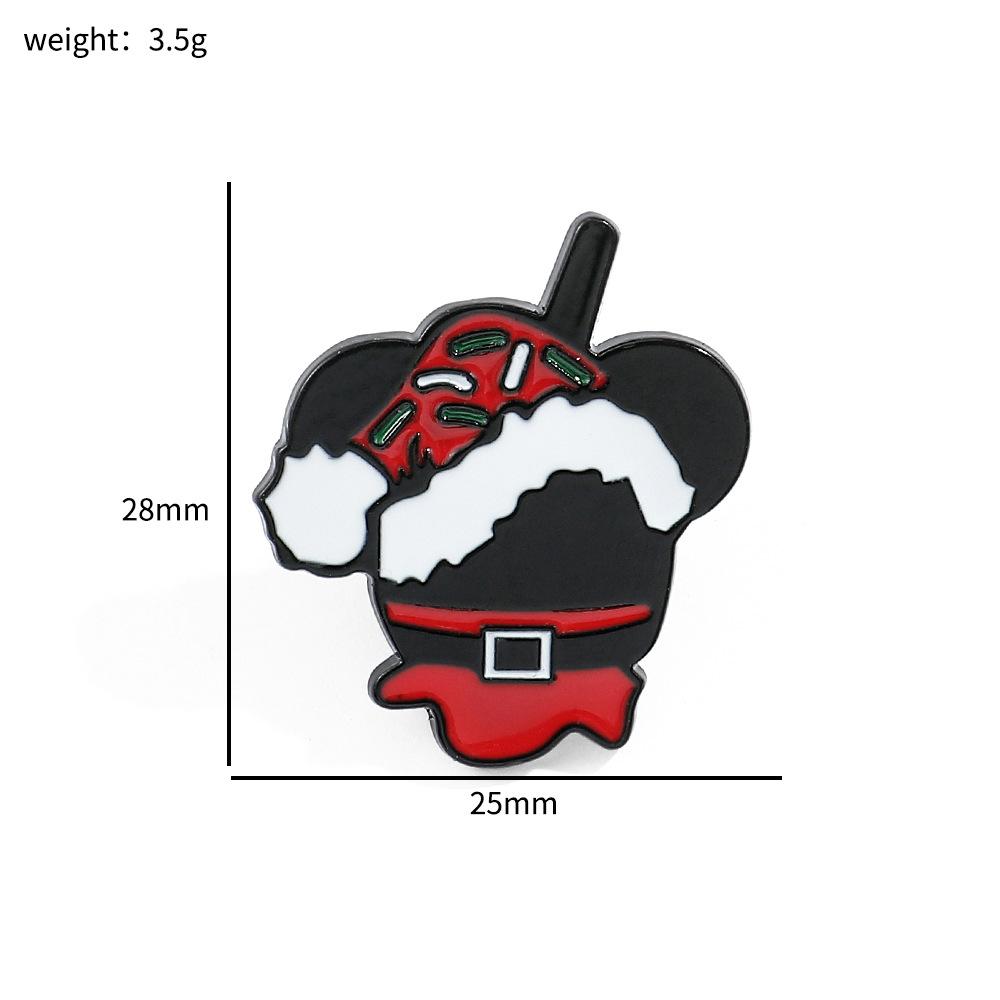 Милый мультяшный креативный рождественский значок-брошь в виде головы Микки, моделирование конфетного торта, рождественская елка, значок Микки Мауса