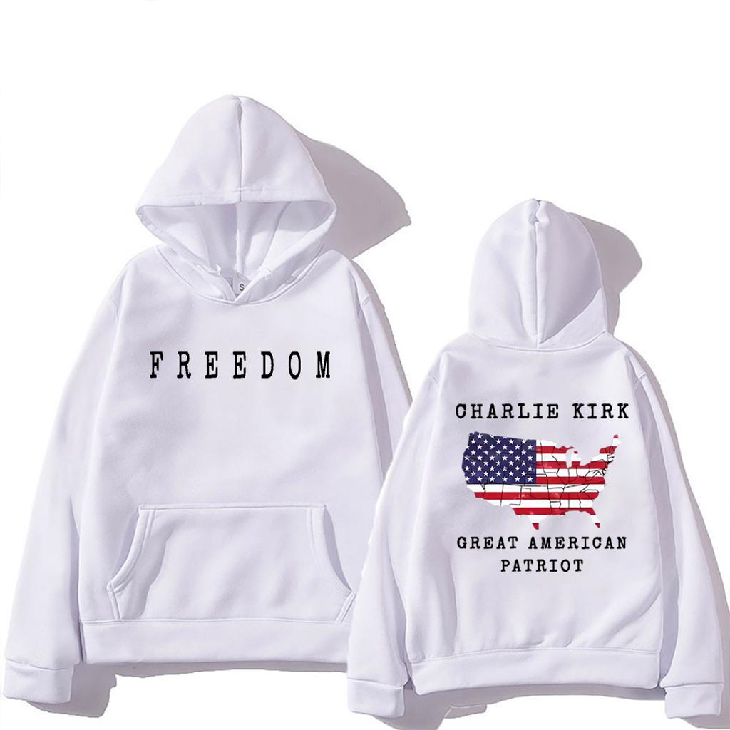 Charlie Kirk A Great American Patriot Hoodies Men Women's Vintage Hipster Pullover Fashion Fleece Long Sleeve Hip Hop Streetwear