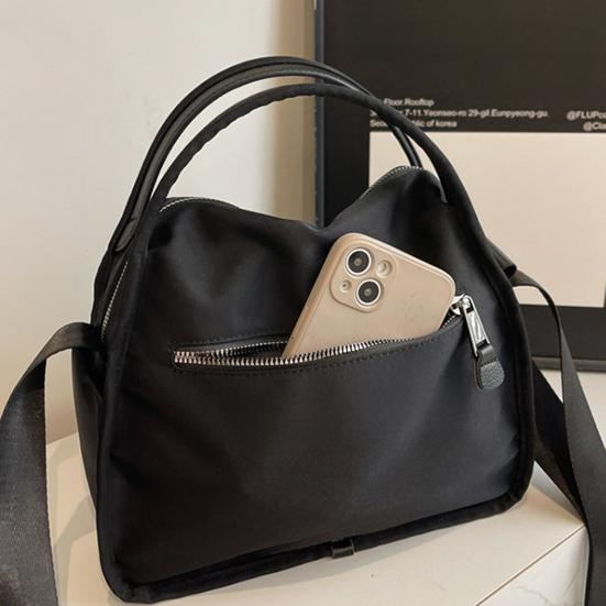 Women Casual Crossbody Bag Zippered Handbag with Adjustable Shoulder Strap Purse with Top Handle for Commuting Running Errands