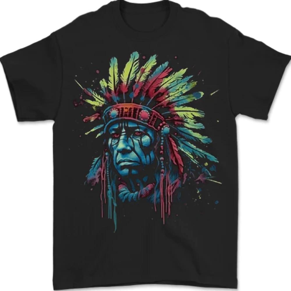 

Native American Demon Indian Biker Mens T-Shirt Unisex T-Shirt XXXL