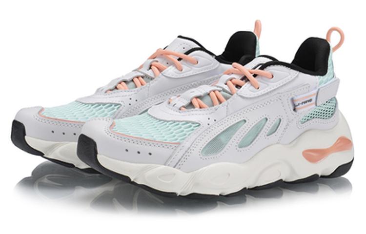 Li Ning Textile, Split Cow Leather Breathable, Lightweight Coverage Mid Top Casual Shoes Women's AGLP082-1