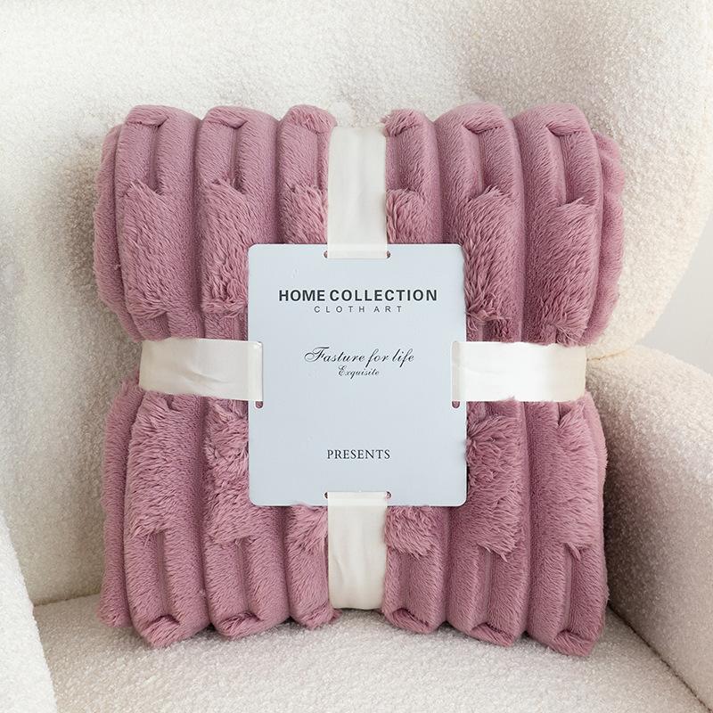 Soft and Comfortable Thickened Imitation Rabbit Down Bamboo Knot Blanket Leisure Office Nap Flannel Blanket