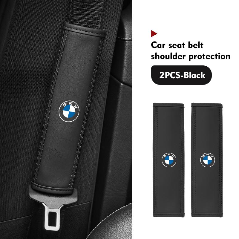 MLKH2 Leather Car Seat Belt Shoulder Cover Protection Accessories For BMW E90 E60 E46 E39 F30 F10 E87 X3 X4 X5 X1 G30 G20