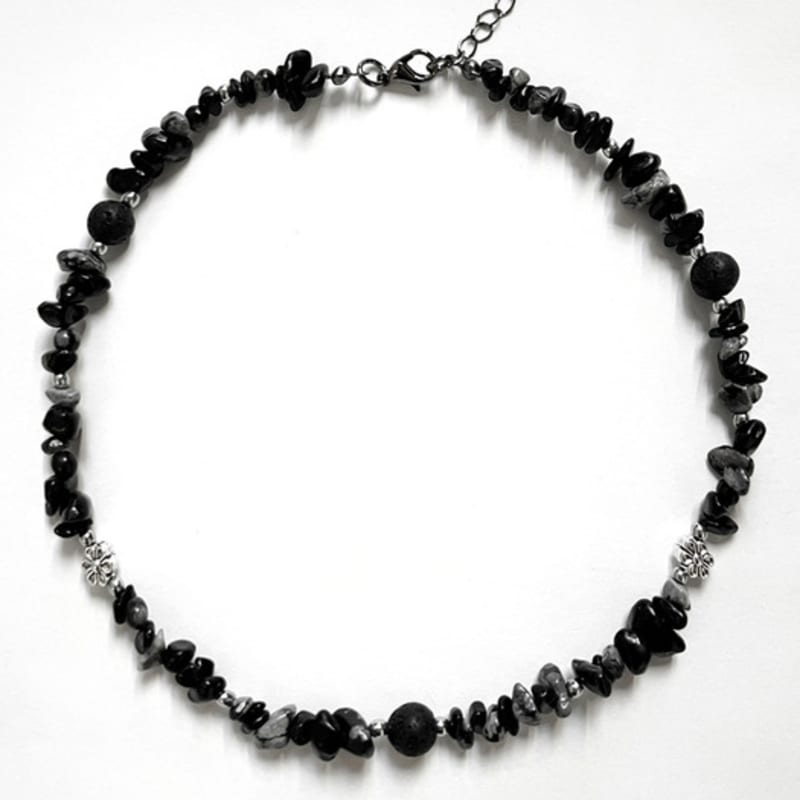 

Rubati Necklace_NOX BLACK SNOWFLAKE OBSIDIAN ONE