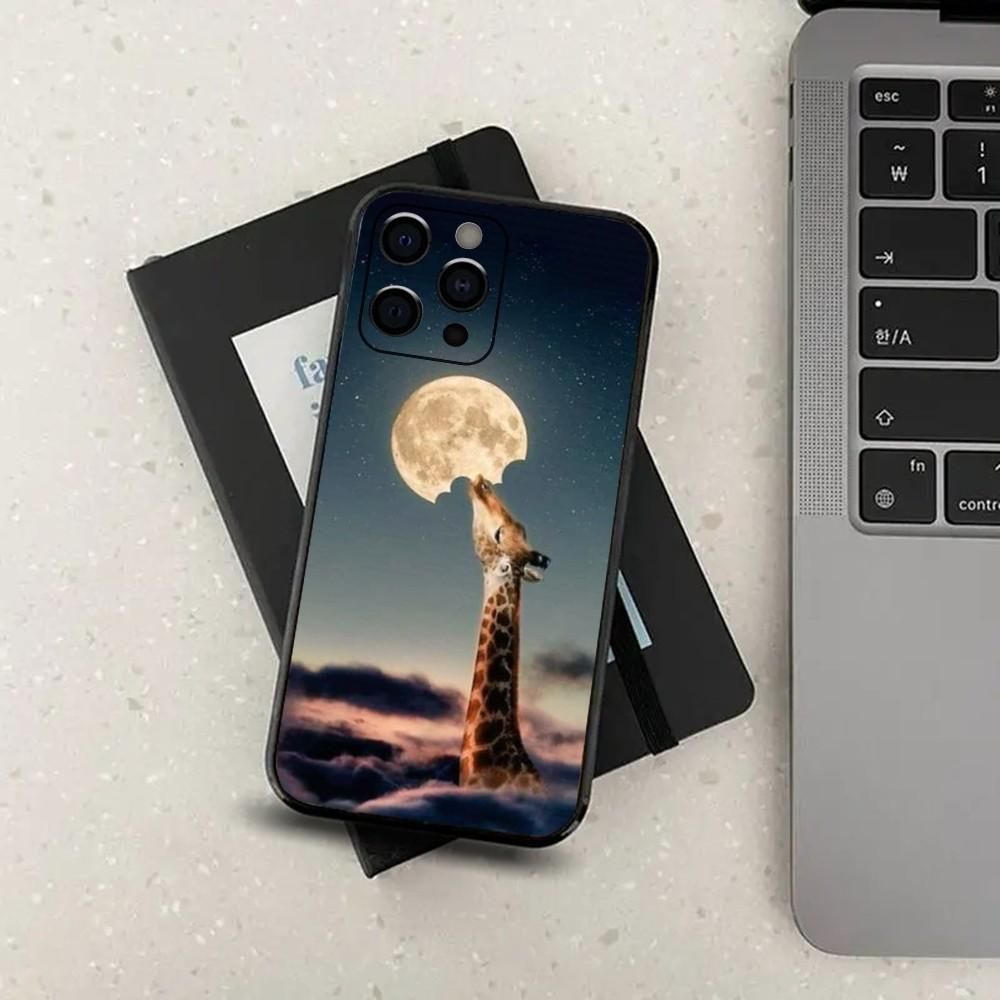 Giraffe Animal Funny Phone Case For Apple iPhone 15,14,13,12,11,Pro,X,XS,Max,XR,Plus,Mini Soft Black Cover