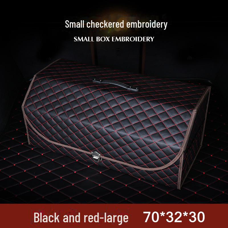 Foldable Leather Car Trunk Storage Box with Detachable Compartments