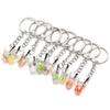 10pcs/lot Metal Flat Round Key Ring Key Chain With Acrylic Charms DIY Key Chain Pendant Connectors Jewelry Making Accessories