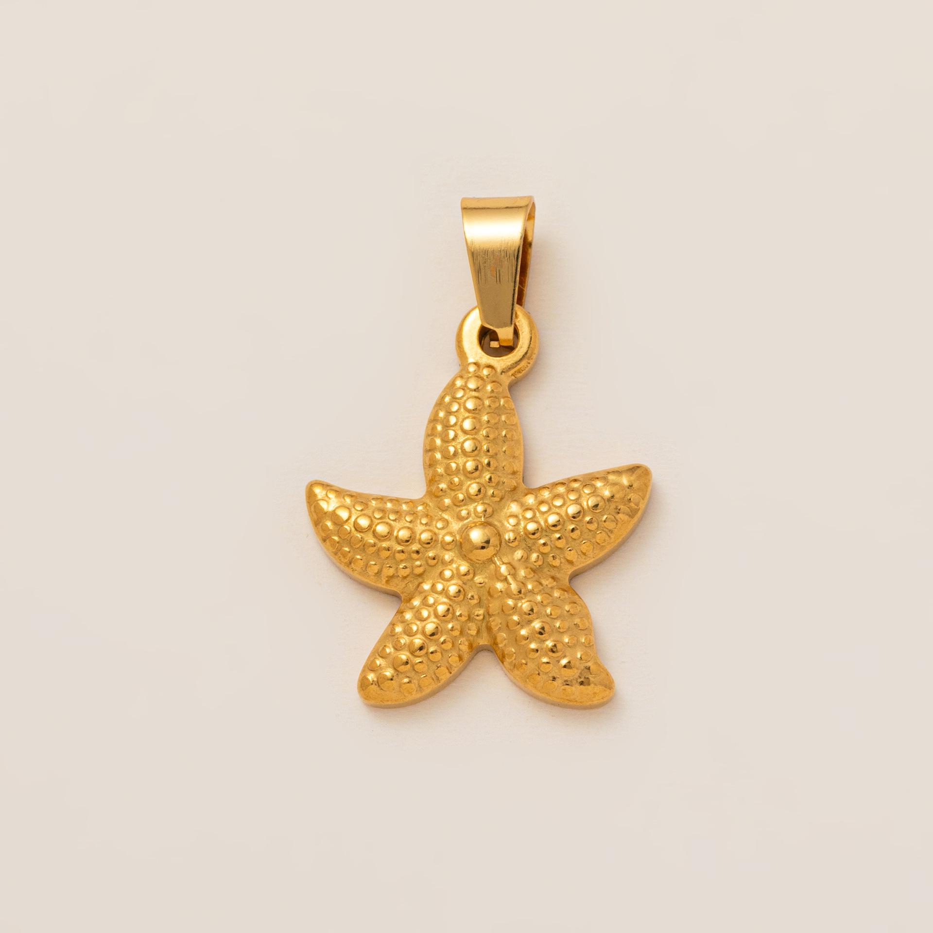 18K Gold Butterfly Pendant Necklace with Titanium Steel Shell Conch for Women