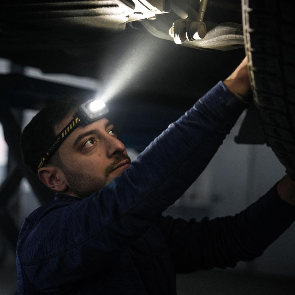 Ledlenser LED Headlight Rechargeable HF4R Work Yellow Maximum 500lm Bright IP68 Waterproof Small 79g Lightweight CRI80 Red Sublight For Work Fishing