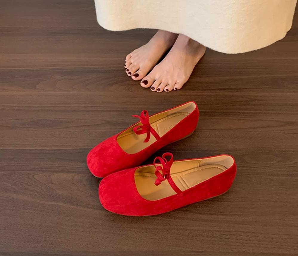 French Flat-soled Single Shoes Women's Summer 2025 New One-pedal Mary Jane Evening Shoes Ballet Bean Shoes Grandma Shoes