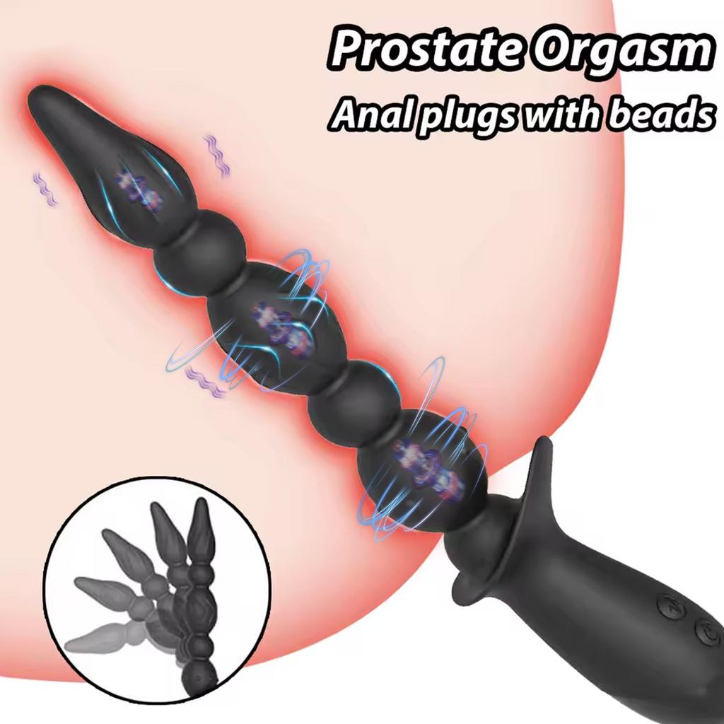 Beads Anal Dildo Vibrators for Men Women Silicone Butt Plug Vibrator Male Prostate Massager Couples Masturbator Buttplug Sex Toy