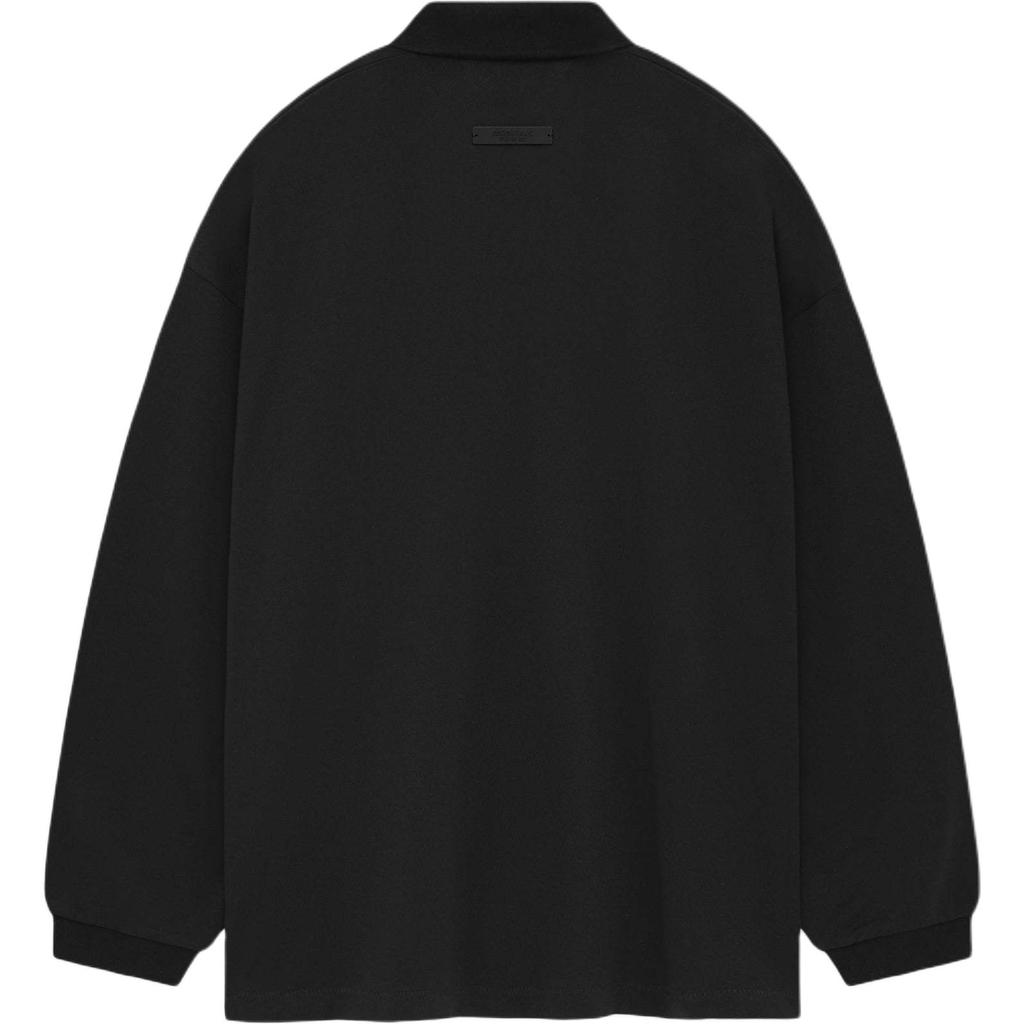 Fear of God Essentials Pique Long-Sleeve Polo Black Men Tops 125BT244320F