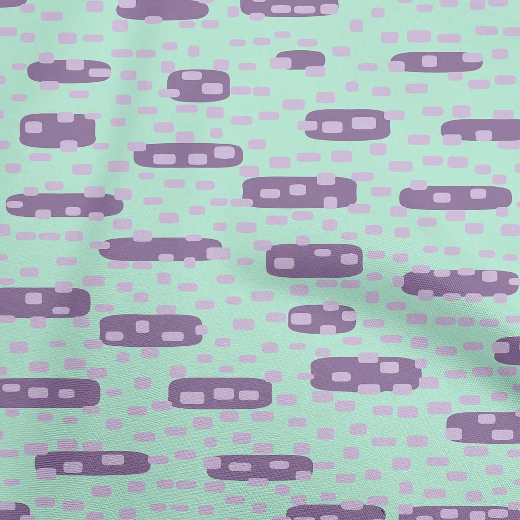 oneOone Cotton Flex Beige Fabric Geometric Rounded Rectangle Sewing Material Print Fabric By The Yard 40 Inch