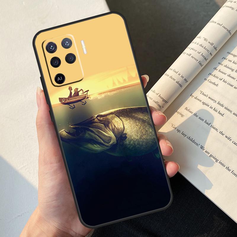 Fish Fishing Case For Oppo A58 A98 A78 A18 A38 A60 A80 A40 A77 A57 A17 A74 A54 A94 A96 A76 A16 A15 A5 Pro