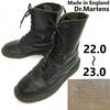 Dr.Martens 10-Hole Leather Lace-Up Boots Black Size 22.0-23.0 England Made
