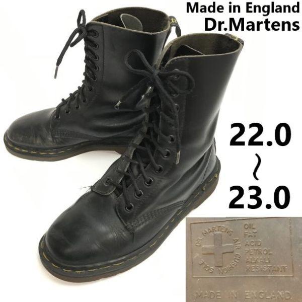 

Dr.Martens Кожаные ботинки на шнуровке с 10 отверстиями Черные Размер 22.0-23.0 Сделано в Англии