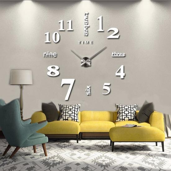 Large 3D Wall Clock Mirror Wall Stickers Creative DIY Wall Clocks Removable Art Decal Home Decor Living Room Quartz Needle