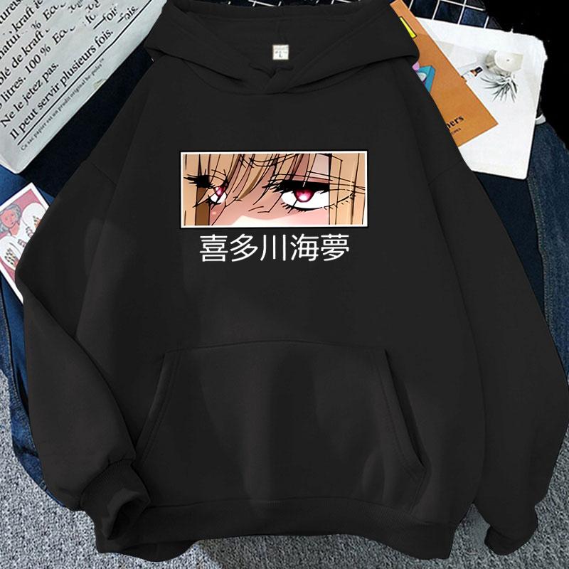 

New Autumn And Winter Fashion Long Sleeve Funny Anime Kitagawa Marin Eye Printed Hoodies Women Men Casual Loose Sweatshirt 3XL