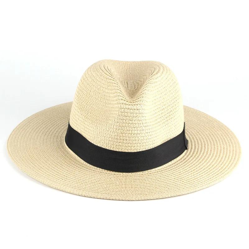 2025 New Unisex Summer Wide Brim Panama Hat UV Protection Breathable Straw Sun Hat for Beach Travel Outdoor Fashion