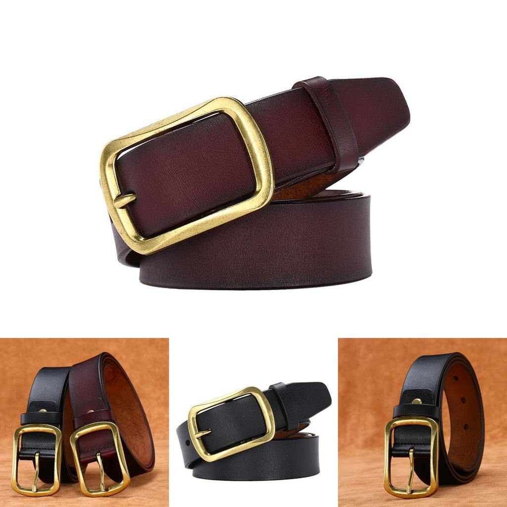 Genuine Leather Mens Belt With Two Layer Cowhide And Stylish Alloy Pin Buckle For Office Or Casual Outfits