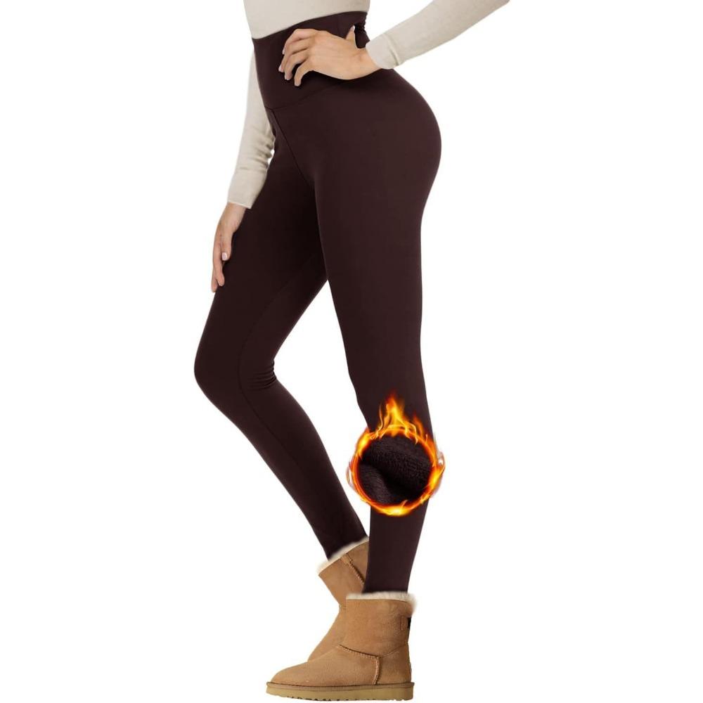 Women High Waist Fleece Lined Yoga Pants Tummy Control Soft Warm Hiking Winter