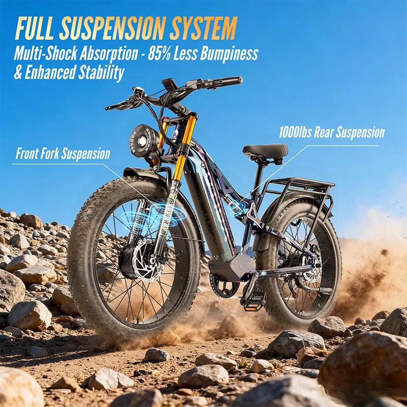 OTIDA S26 3000W 80 km/h dual-motor electric bike, 52V 20Ah, 26-inch wide tyres, electric mountain bike, electric bike for adults