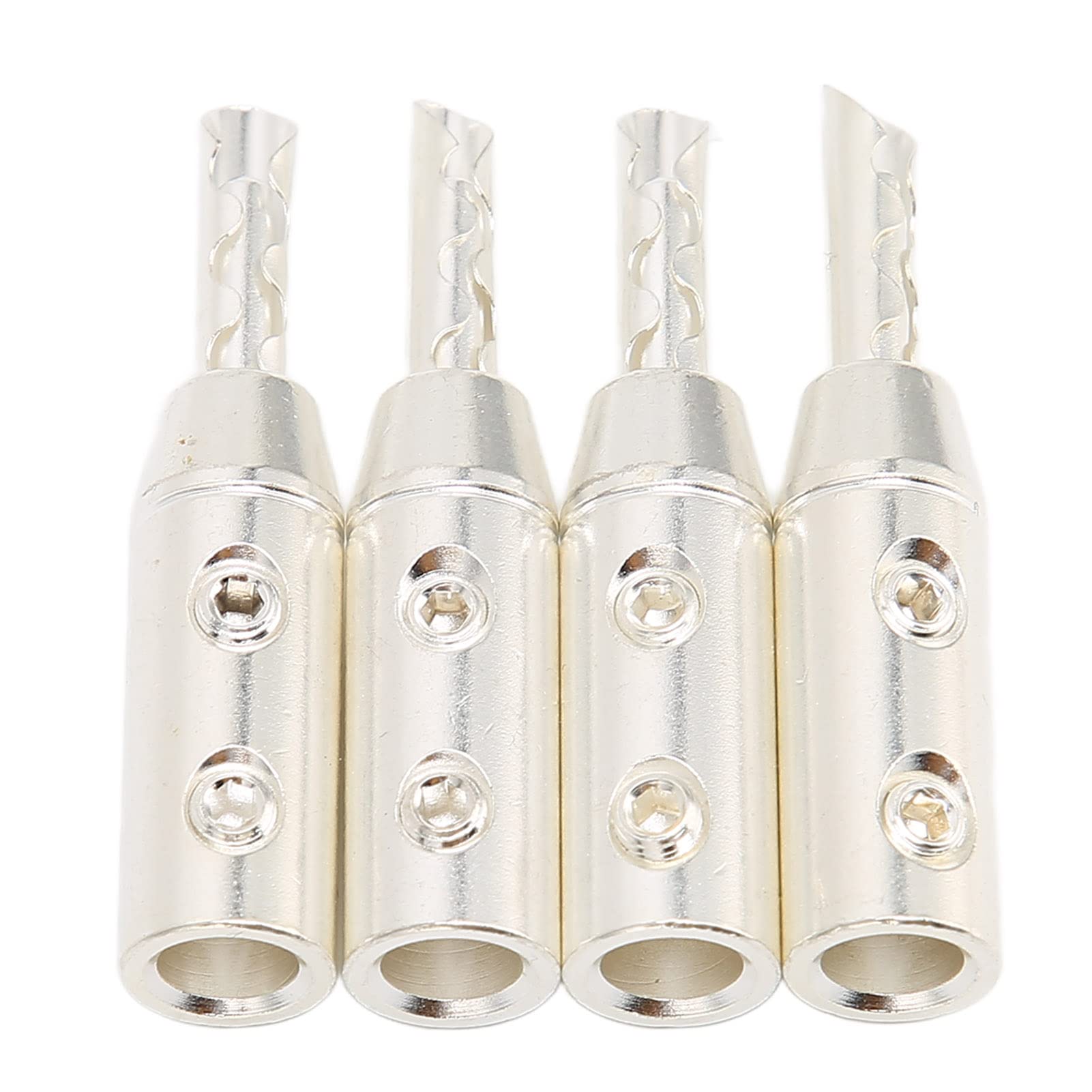 

Four silver-plated BFA banana plugs allow for easy installation and compatibility with 7mm speaker wire.