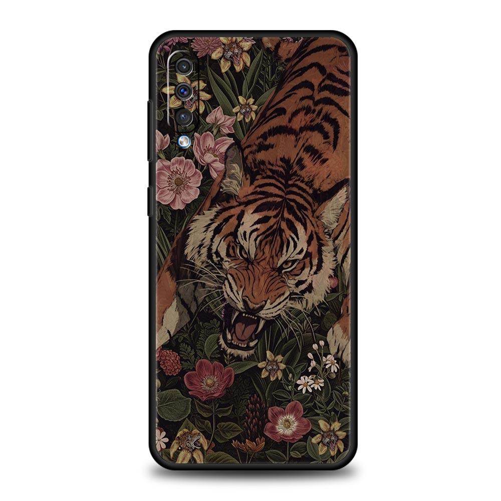 Phone Case for Samsung Galaxy A56 A36 A26 A16 A06 A54 A42 A34 A24 A22 A20 A12 A40 A50 5G Soft TPU Shell Cartoon Tiger Pattern